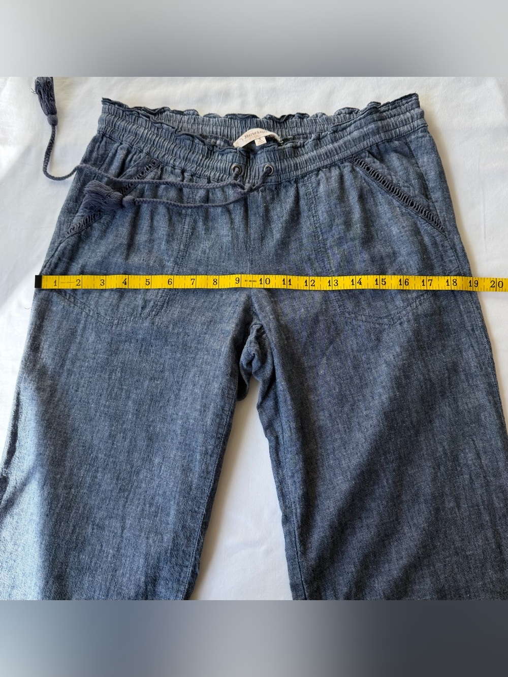 Rewind Denim Colored Linen Pants w/ Drawstring Women’s Size Small - Picture 9 of 11